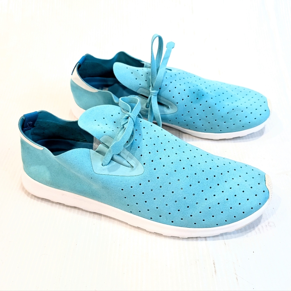 NATIVE Apollo Men's Aqua Blue Sneakers Breathable Lightweight Design Size 13
